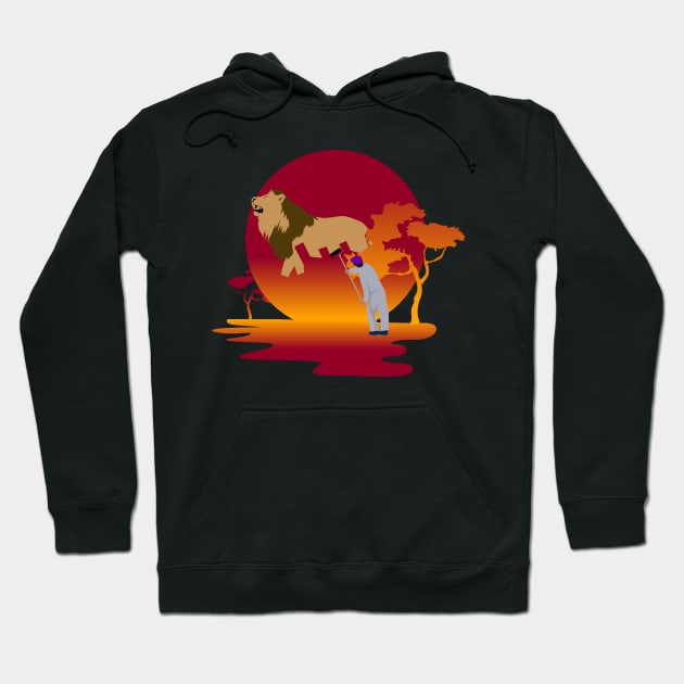Colouring Lion T-shirt Design Hoodie by RJ-Creative Art
